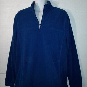 Croft & Barrow Men's Size Medium Blue Fleece Quarter Zip Pullover Sweatshirt